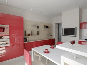 Червоно-біла кухня (65 фото): кухня білий верх червоний низ в дизайні інтер’єру. Які шпалери підійдуть до кухонного гарнітуру в червоно-білому кольорі?