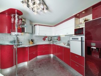 Червоно-біла кухня (65 фото): кухня білий верх червоний низ в дизайні інтер’єру. Які шпалери підійдуть до кухонного гарнітуру в червоно-білому кольорі?