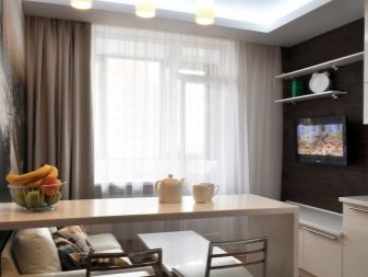 Дизайн кухні-вітальні 17 кв. м (70 фото): варіанти оформлення інтер’єру кухонь-студій з диваном, планування і зонування суміщених кухонь-віталень