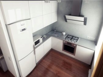 Дизайн маленької кухні 5 кв. м з холодильником (70 фото): планування кімнати 5 квадратних метрів, малогабаритні кутові кухонні гарнітури в інтер’єрі