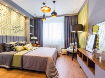 Дизайн спальні 17 кв. м (57 фото): зонування спальні-вітальні, планування простору в прямокутній кімнаті, дизайн-проект спальні в сучасному стилі