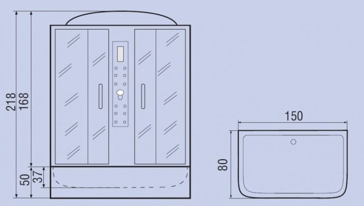 Душові кабіни з високим піддоном: кутові та прямокутні моделі, 80х80 і 90х90, 100 на 80 і 100х100, 110 на 80 і 120х80, асиметричні та інші