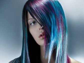 Кольорове мелірування (75 фото): різнобарвне фарбування коротких, середніх і довгих темно-русявих і світлого волосся, вибір фарби для мелірування