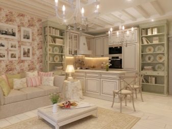 Кухні-вітальні 13 кв. м (58 фото): варіанти дизайну інтер’єру кухні-їдальні з диваном та іншої меблями
