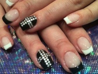Особливості чорно-білого френча на нігтях (54 фото): дизайн французького манікюру в чорно-білому кольорі