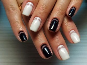 Особливості чорно-білого френча на нігтях (54 фото): дизайн французького манікюру в чорно-білому кольорі