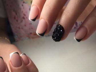 Особливості чорно-білого френча на нігтях (54 фото): дизайн французького манікюру в чорно-білому кольорі