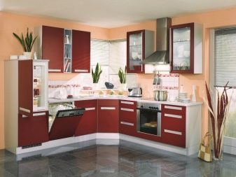 Персикові кухні (61 фото): нюанси вибору кухонного гарнітура кольору персика в інтер’єр, поєднання персикового з іншими тонами, варіанти дизайну