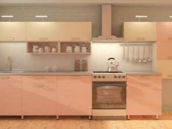 Персикові кухні (61 фото): нюанси вибору кухонного гарнітура кольору персика в інтер’єр, поєднання персикового з іншими тонами, варіанти дизайну