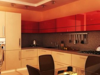 Персикові кухні (61 фото): нюанси вибору кухонного гарнітура кольору персика в інтер’єр, поєднання персикового з іншими тонами, варіанти дизайну
