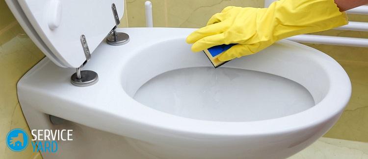 Чистка унитаза содой и уксусом