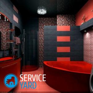 Дизайн ванной комнаты в красно-белом цвете