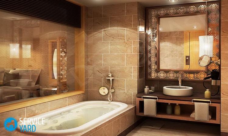 Дизайн ванной в бежевых тонах