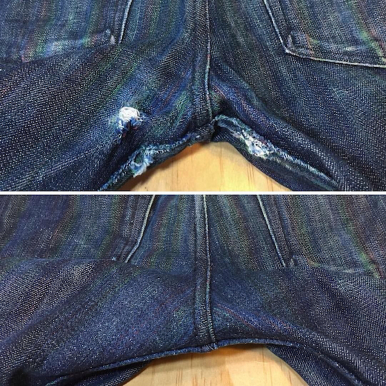 Как отремонтировать протертые джинсы между ног: подробные инструкции