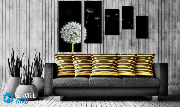 Как повесить модульную картину из 5 частей на стену?