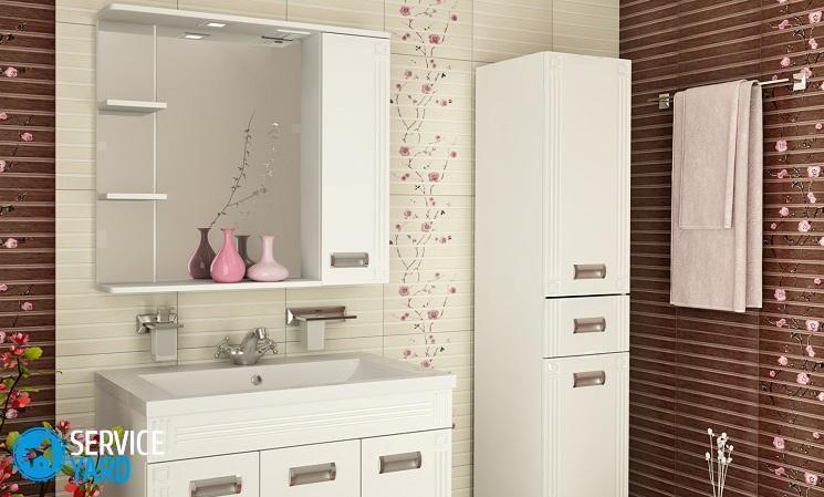 Как повесить шкаф в ванной на плитку?