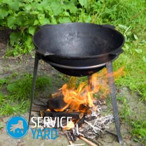 Как прокалить чугунный казан?