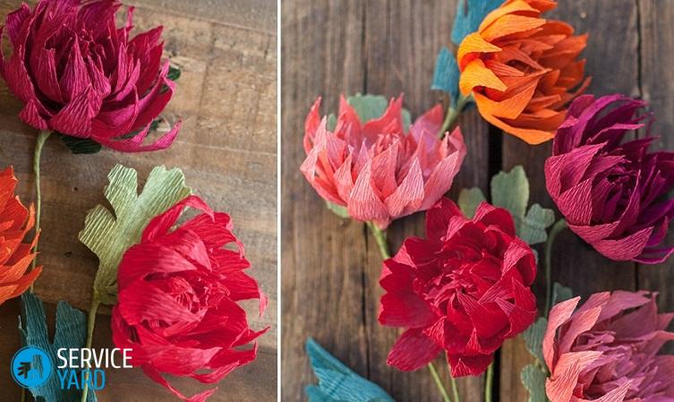 Как сделать большие цветы из бумаги своими руками для украшения зала?