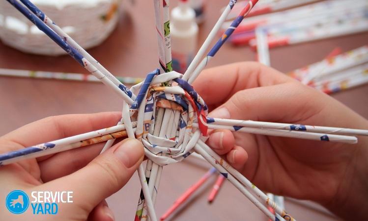 Как сделать корзинку из газетных трубочек? Для начинающих
