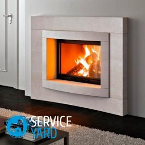 Камин, встроенный в мебельную стенку