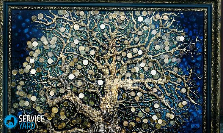 Картина денежное дерево своими руками из монет — мастер-класс пошагово