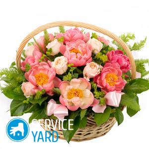 Корзина с цветами из лент своими руками