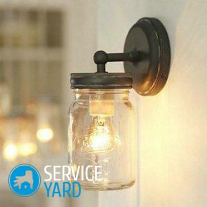 Крепление светильника к стене