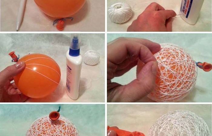 Куля своїми руками — ялинкова прикраса з ниток і клею, відео. Як зробити куля своїми руками, майстер-клас