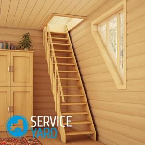 Лестница на второй этаж на даче