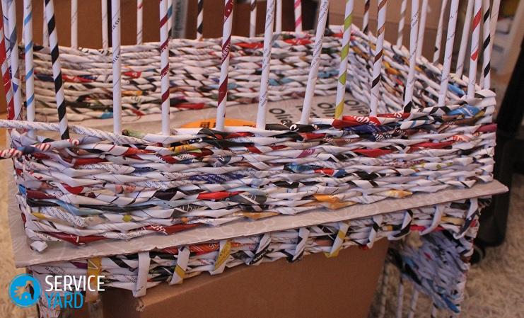 Мебель из газетных трубочек своими руками