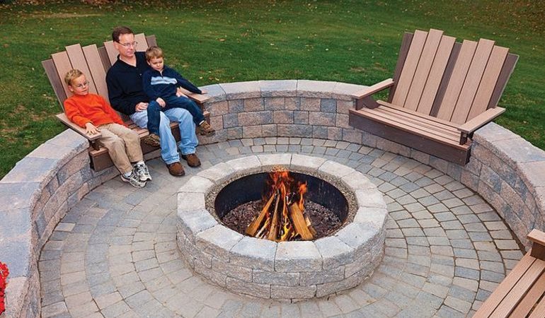 Очаг для костра на даче своими руками