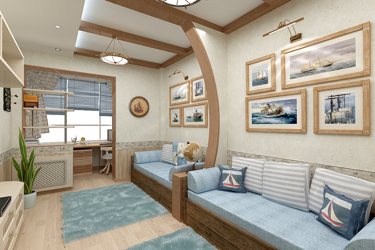 Оформление интерьера детской для мальчика и девочки вместе