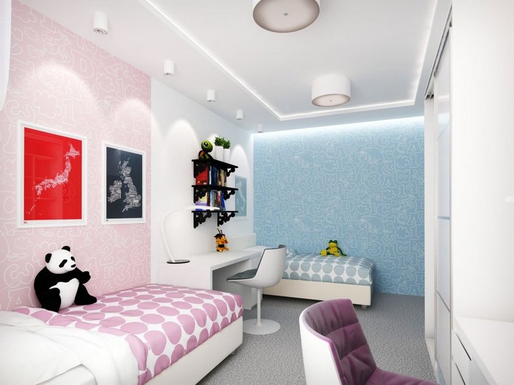 Оформление интерьера детской для мальчика и девочки вместе