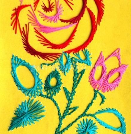 Панно «Троянда» в техніці ізонитка. Схема. Майстер-клас з покроковим фото