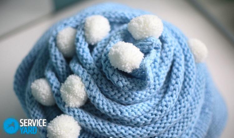 Плед из помпонов своими руками