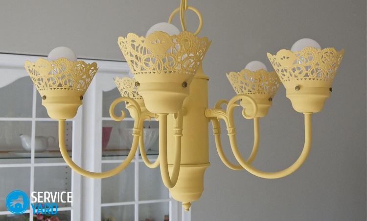 Покрасить плафоны для люстры