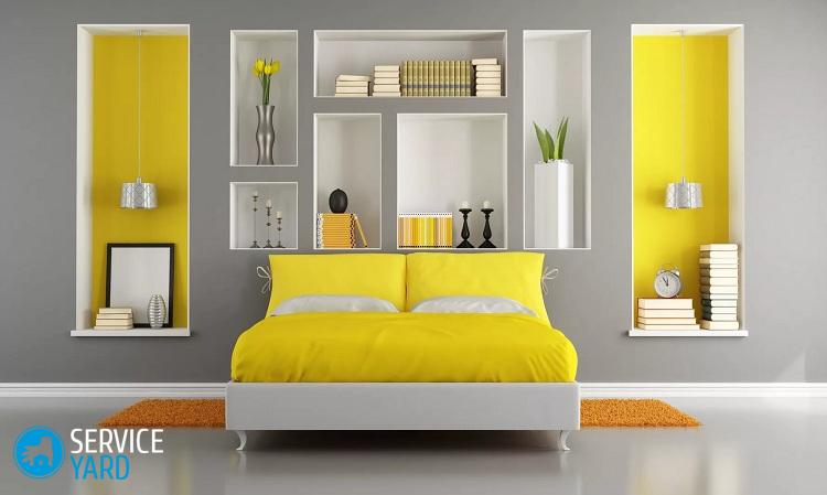 Полки из гипсокартона на стене