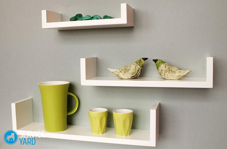 Полки из гипсокартона на стене