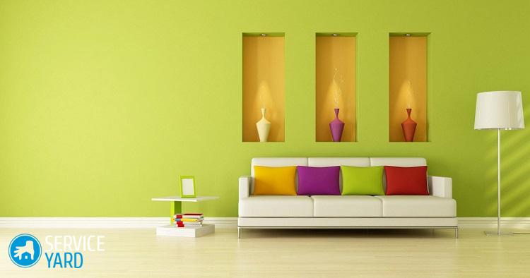 Полки из гипсокартона на стене