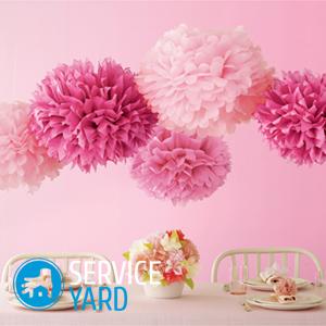 Помпоны из салфеток своими руками