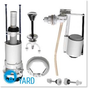 Регулировка арматуры сливного бачка унитаза с двумя кнопками