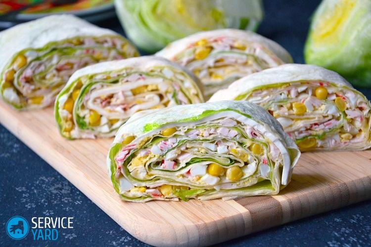 Роллы из лаваша — интересные рецепты