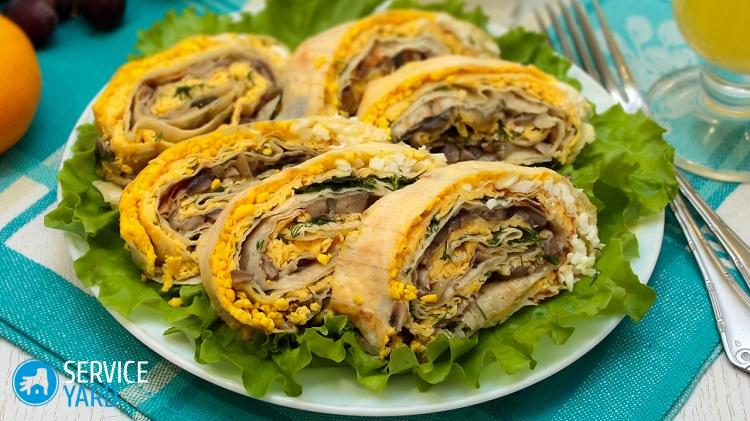 Роллы из лаваша — интересные рецепты