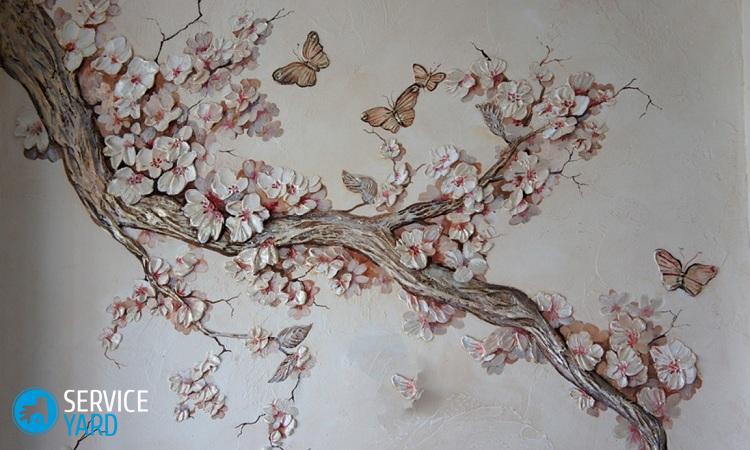 Сакура на стене, как украшение комнаты