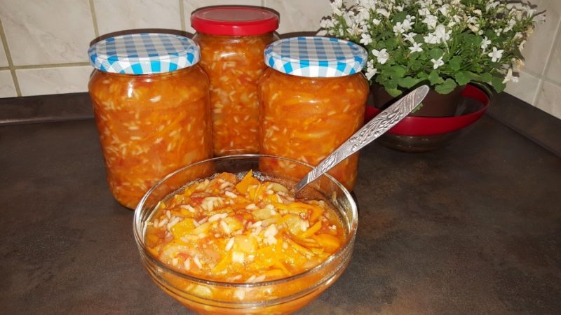 Салат на зиму з томатів з рисом: 2 кращих покрокових рецепту з докладними інгредієнтами