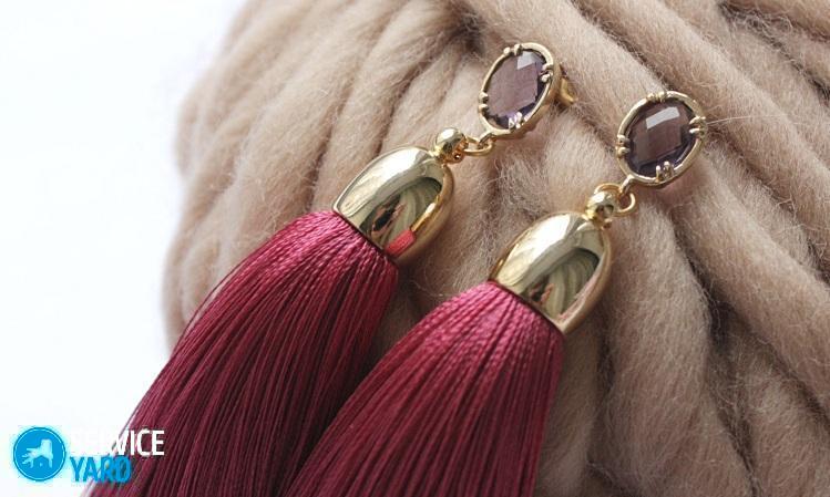 Серьги-кисти из шелковой нити — как делать?