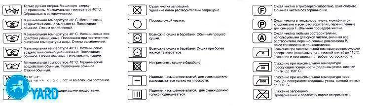 Символы ухода за одеждой