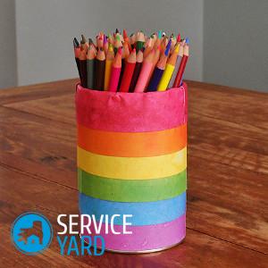 Стакан для карандашей своими руками