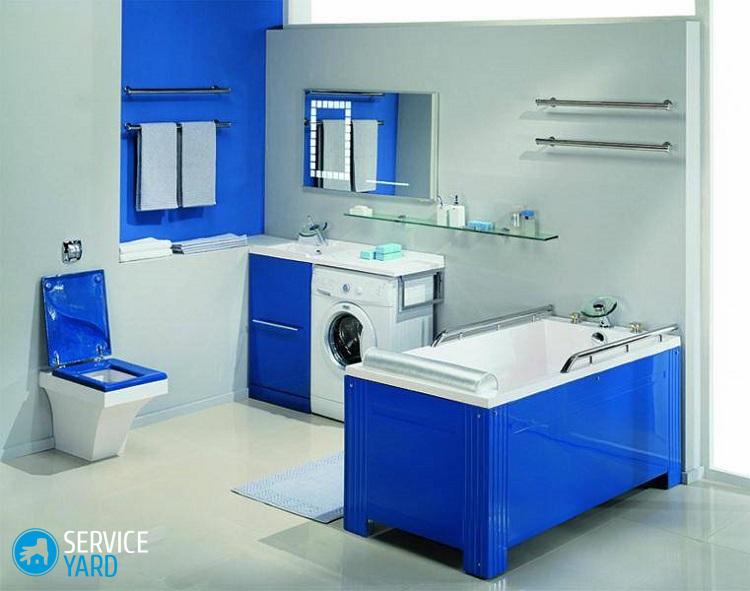Стиральная машина в ванной комнате — дизайн