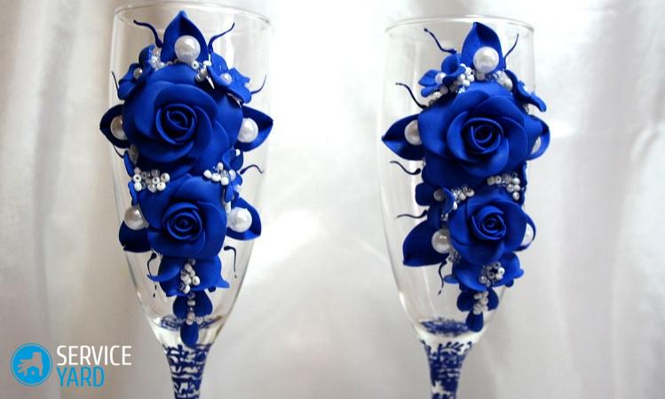 Свадебные бокалы своими руками